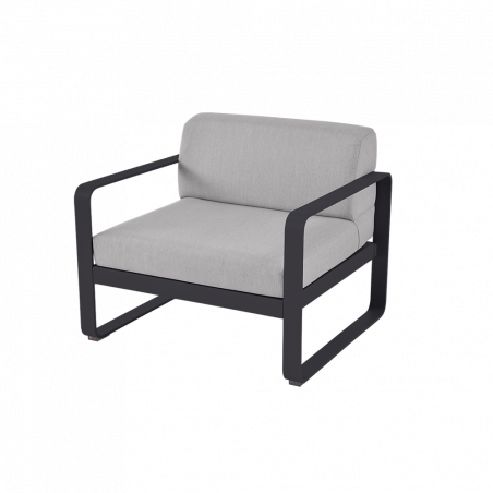 Sessel Bellevie von Fermob mit Stoff in Flannelgrau und Gestell in Anthrazit