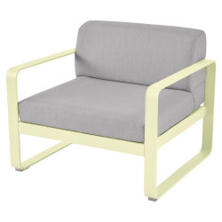 Sessel Bellevie von Fermob mit Stoff in Flannelgrau und Gestell in Zitronensorbet