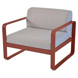 Sessel Bellevie von Fermob mit Stoff in Flannelgrau und Gestell in Ocker