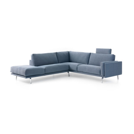 Sofa Bellice von Leolux Wohndesign Berlin Ecksofa mit Anbauhocker und Kopfstütze