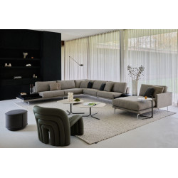 Sofa Bellice von Leolux Wohndesign Berlin Ecksofa Anbautissch Stoff grau