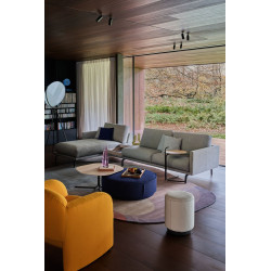 Sofa Bellice von Leolux Wohndesign Berlin Anbausofa Recamiere Verbindungstisch Stoff grau