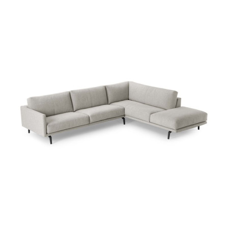 Sofa Bellice von Leolux Wohndesign Berlin Ecksofa mit Anbauhocker Stoff hell