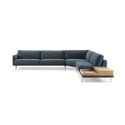 Sofa Bellice von Leolux Wohndesign Berlin Ecksofa mit Anbautisch eiche hell
