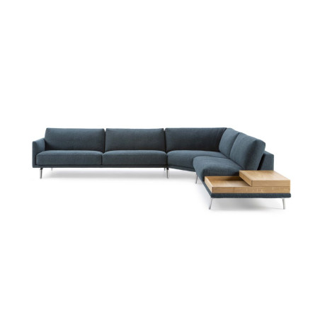 Sofa Bellice von Leolux Wohndesign Berlin Ecksofa mit Anbautisch eiche hell