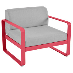 Sessel Bellevie von Fermob mit Stoff in Flannelgrau und Gestell in Rosalie
