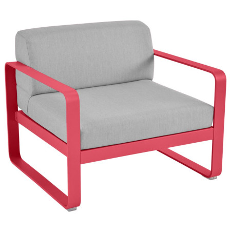 Sessel Bellevie von Fermob mit Stoff in Flannelgrau und Gestell in Rosalie