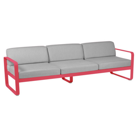 Sofa Bellevie von Fermob mit Stoff in Flannelgrau und Gestell in Rosalie