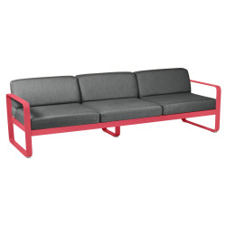 Sofa Bellevie von Fermob mit Stoff in Graphitgrau und Gestell in Rosalie