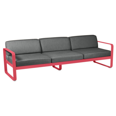 Sofa Bellevie von Fermob mit Stoff in Graphitgrau und Gestell in Rosalie