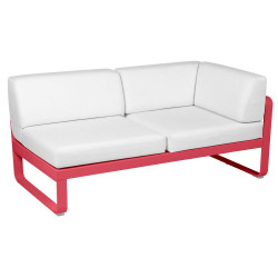 Outdoorsofa Bellevie von Fermob mit Stoff in Weißgrau und Gestell in Rosalie