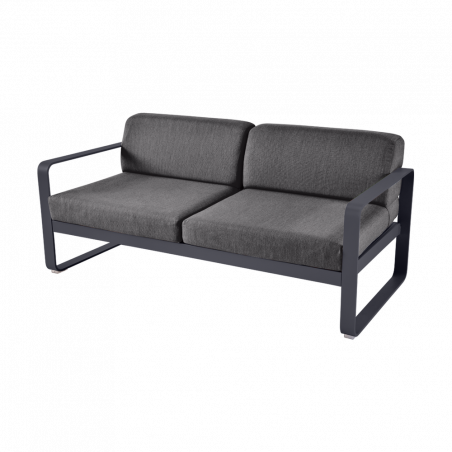Sofa Bellevie von Fermob mit Stoff in Graphitgrau und Gestell in Anthrazit