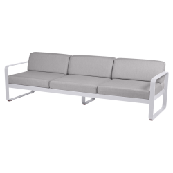 Sofa Bellevie von Fermob mit Stoff in Flannelgrau und Gestell in Baumwollweiß