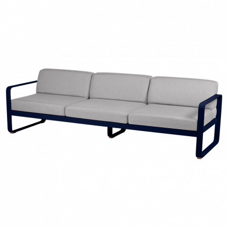 Sofa Bellevie von Fermob mit Stoff in Flannelgrau und Gestell in Abyssblau