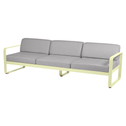 Sofa Bellevie von Fermob mit Stoff in Flannelgrau und Gestell in Zitronensorbet