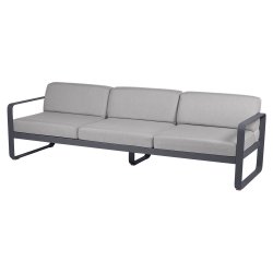 Sofa Bellevie von Fermob mit Stoff in Flannelgrau und Gestell in Anthrazit