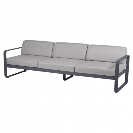 Sofa Bellevie von Fermob mit Stoff in Flannelgrau und Gestell in Anthrazit