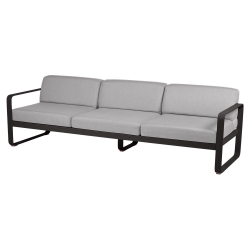 Sofa Bellevie von Fermob mit Stoff in Flannelgrau und Gestell in Lakritze