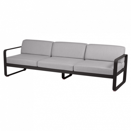 Sofa Bellevie von Fermob mit Stoff in Flannelgrau und Gestell in Lakritze