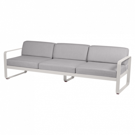 Sofa Bellevie von Fermob mit Stoff in Flannelgrau und Gestell in Lehmgrau