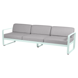Sofa Bellevie von Fermob mit Stoff in Flannelgrau und Gestell in Minze