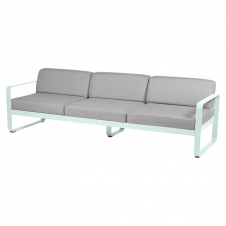 Sofa Bellevie von Fermob mit Stoff in Flannelgrau und Gestell in Minze