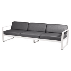 Sofa Bellevie von Fermob mit Stoff in Graphitgrau und Gestell in Baumwollweiß