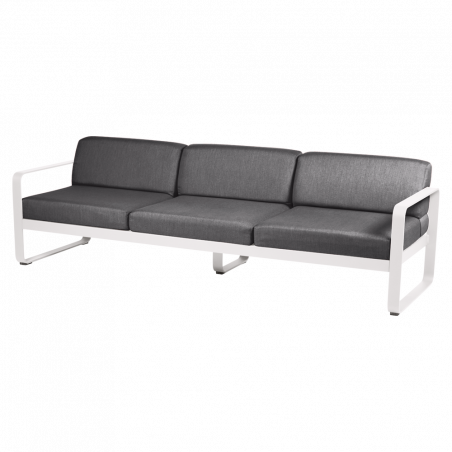 Sofa Bellevie von Fermob mit Stoff in Graphitgrau und Gestell in Baumwollweiß