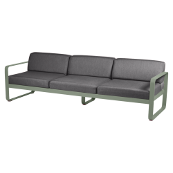 Sofa Bellevie von Fermob mit Stoff in Graphitgrau und Gestell in Kaktus