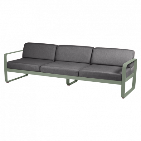 Sofa Bellevie von Fermob mit Stoff in Graphitgrau und Gestell in Kaktus