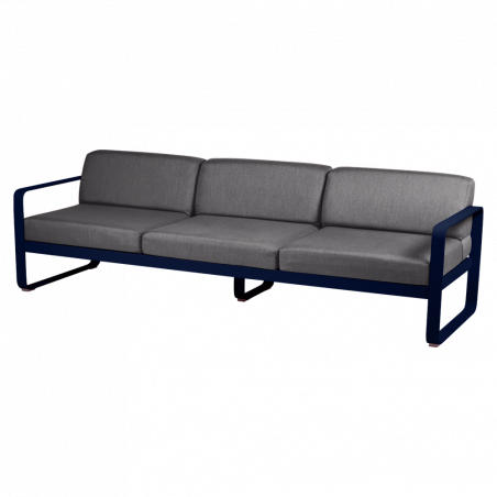 Sofa Bellevie von Fermob mit Stoff in Graphitgrau und Gestell in Lakritze
