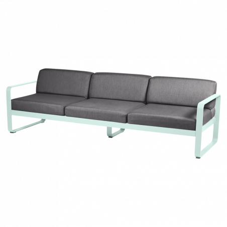 Sofa Bellevie von Fermob mit Stoff in Graphitgrau und Gestell in Minze