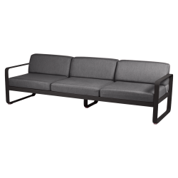 Sofa Bellevie von Fermob mit Stoff in Graphitgrau und Gestell in Abyssblau