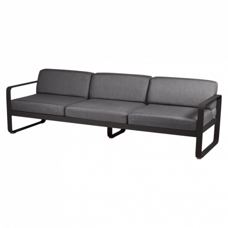 Sofa Bellevie von Fermob mit Stoff in Graphitgrau und Gestell in Abyssblau