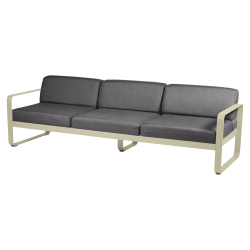 Sofa Bellevie von Fermob mit Stoff in Graphitgrau und Gestell in Lindgrün