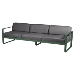 Sofa Bellevie von Fermob mit Stoff in Graphitgrau und Gestell in Zederngrün