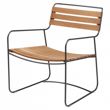 Metall Sessel Surprising mit Holzlattung aus Teak von Fermob und Gestell in Anthrazit