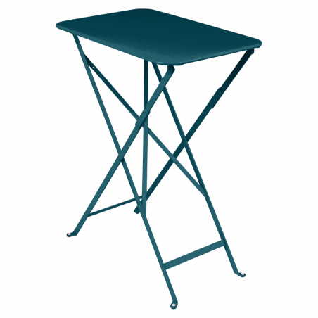 klappbarer, wetterfester Bistrotisch 37cm x 57cm aus Metall von Fermob in Acapulcoblau