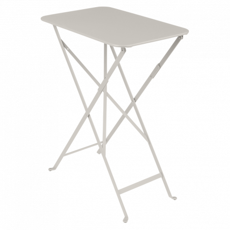 klappbarer, wetterfester Bistrotisch 37cm x 57cm aus Metall von Fermob in Lehmgrau