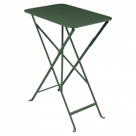 klappbarer, wetterfester Bistrotisch 37cm x 57cm aus Metall von Fermob in Zederngrün