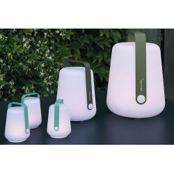3er Set Akku Leuchten Balad von Fermob in Laguneblau mit Akku Leuchte Balad von Fermob in Höhe 25cm