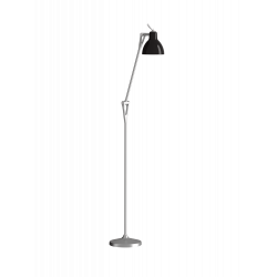 Leuchte Luxy von Rotaliana mit verstellbarem Arm in grau mit schwarzem Schirm
