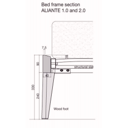 Aufbau des Holzbett Aliante mit Kopfteil von Sangiacomo