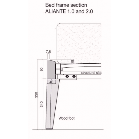 Aufbau des Holzbett Aliante mit Kopfteil von Sangiacomo