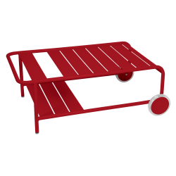 Niedriger rollbarer Couchtisch Luxembourg von Fermob in Chili