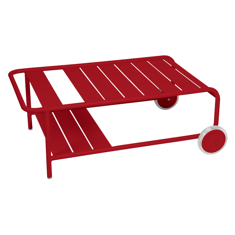 Niedriger rollbarer Couchtisch Luxembourg von Fermob in Chili