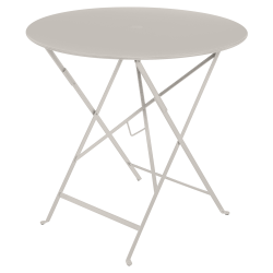 Wetterfeste Bistrotische rund ø 77 cm klappbar Metall fermob lehmgrau