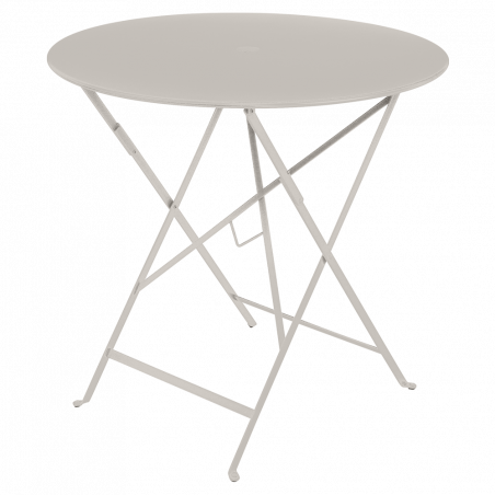 Wetterfeste Bistrotische rund ø 77 cm klappbar Metall fermob lehmgrau