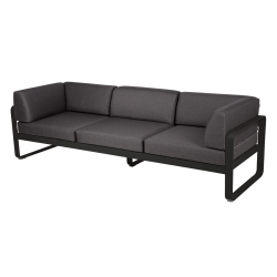 Wetterfestes Sofa Bellevie von Fermob mit Bezug in Graphitgrau und Gestell in Lakritze