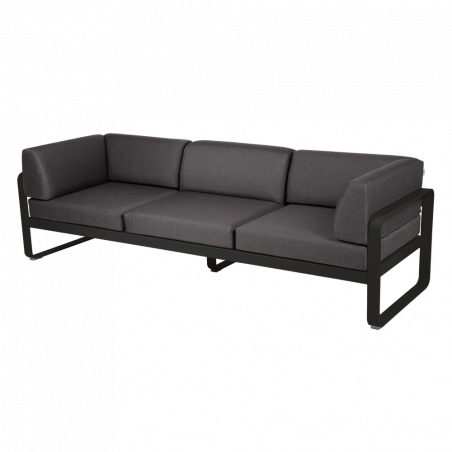 Wetterfestes Sofa Bellevie von Fermob mit Bezug in Graphitgrau und Gestell in Lakritze